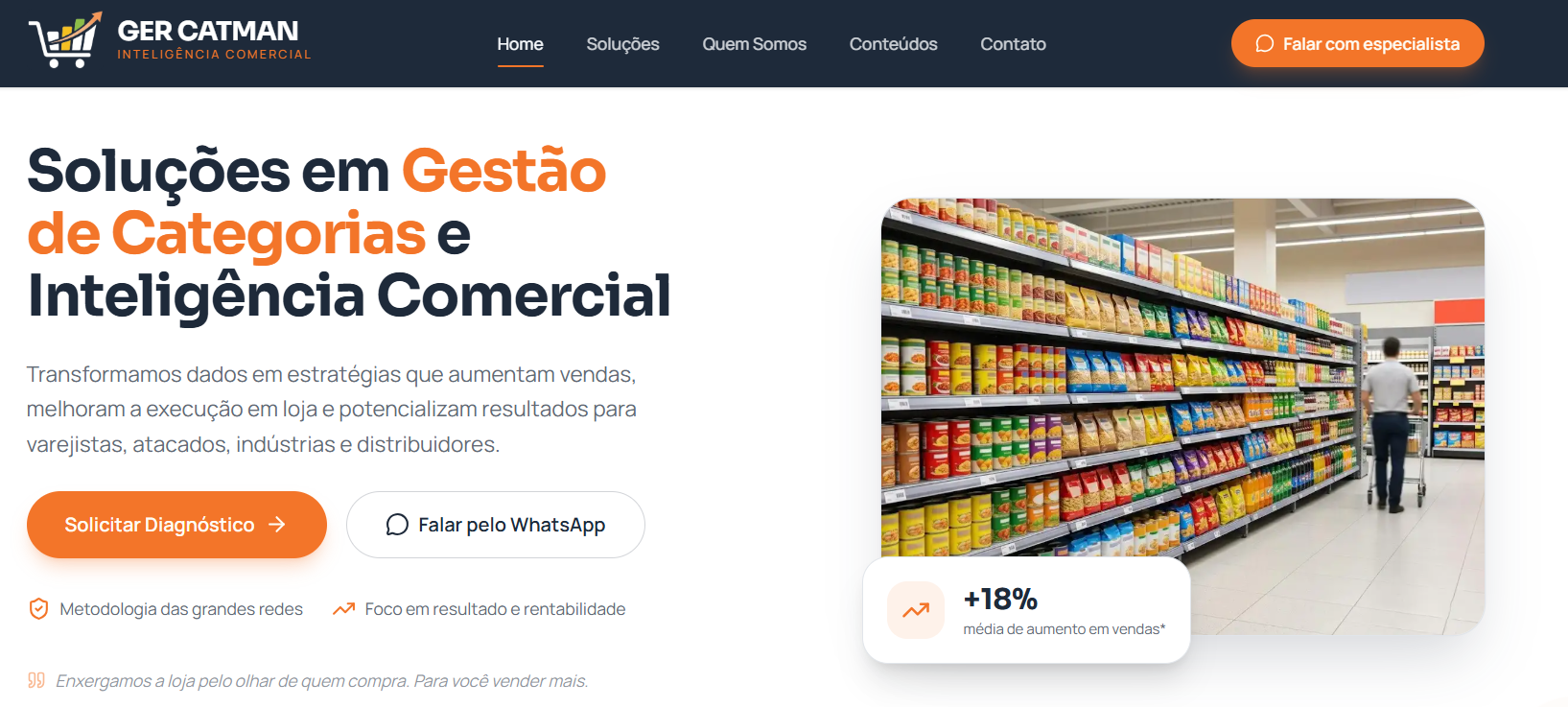 GER CATMAN - Desenvolvimento de site institucional para consultoria de varejo, com foco em autoridade digital, SEO técnico e geração de oportunidades comerciais.